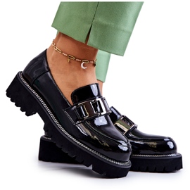 S.Barski Lakkozott bőr cipő fekete Corine színben