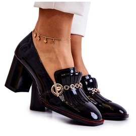 S.Barski Lakkozott divatos fekete Jenice szivattyúk S.Barski Lakkozott divatos fekete Jenice szivattyúk