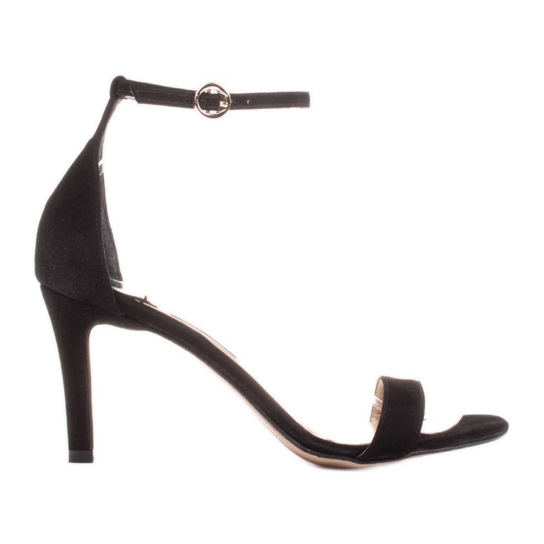 Marco Shoes Elegáns szandál természetes velúrból fekete