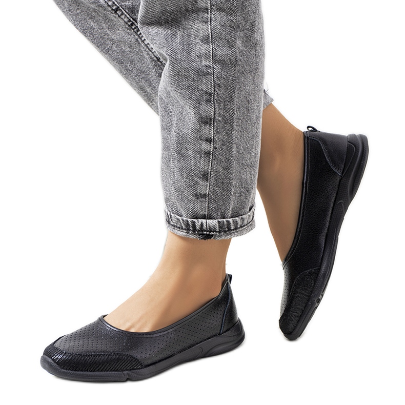 Mirjam fekete bőr balerinák Mirjam fekete bőr balerinák