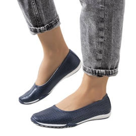 Simge sötétkék bőr balerinák Simge sötétkék bőr balerinák