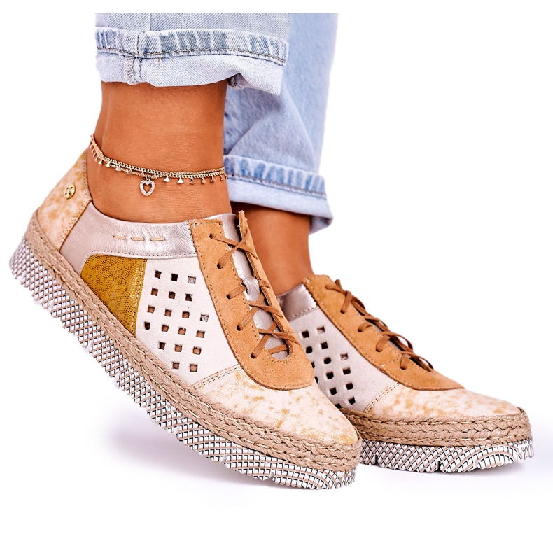 Női bőrcipő Maciejka Sárga 03339-44