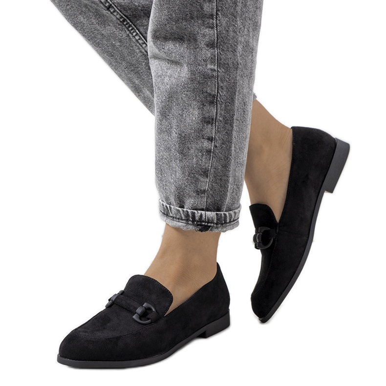 A márka fekete bőrcipője Talisa