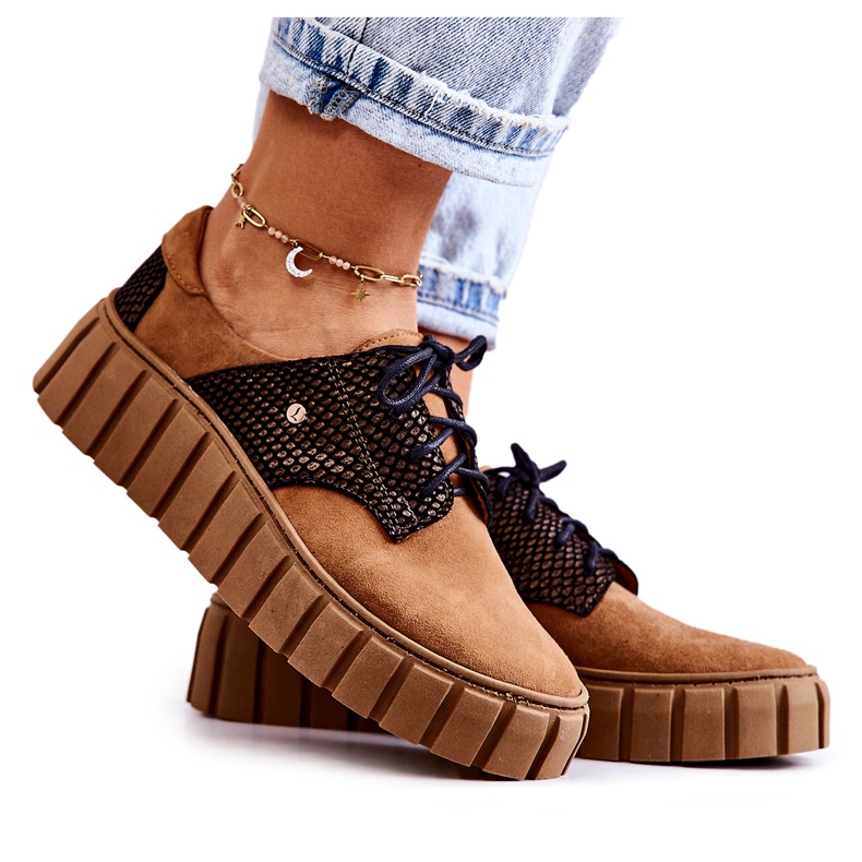 Velúr Cipők A Barna Hipnózis Platformon