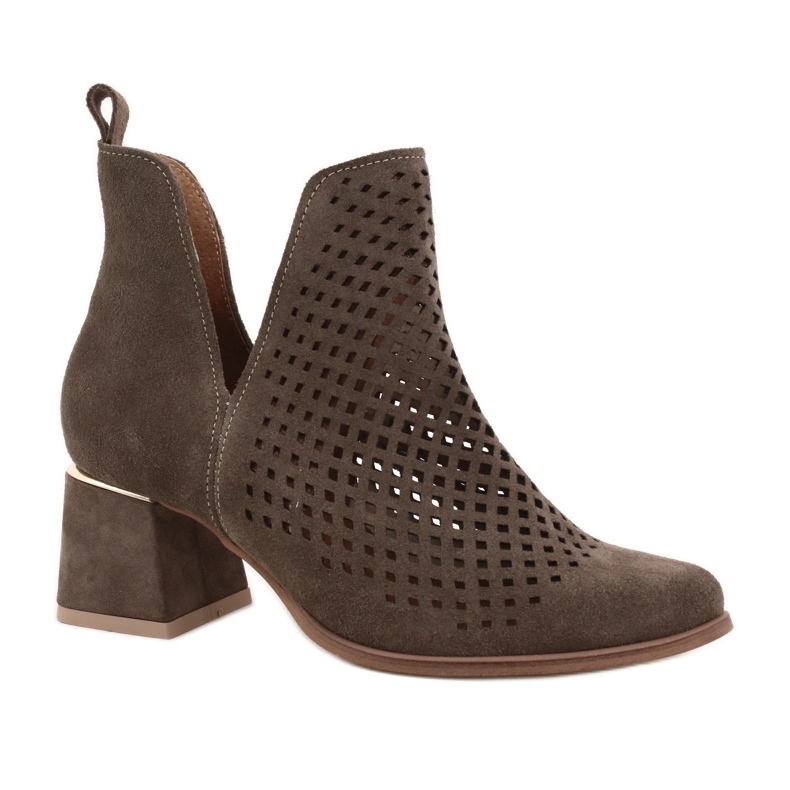 Velúr áttört csizma Lewski Shoes 3165 földvelúr sokszínű