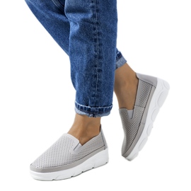 Szürke bőr tornacipő a Velderstől