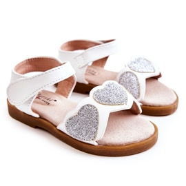 S.Barski Gyermek bőr szandál Brocade Hearts White Luisa fehér