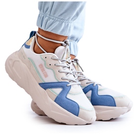 Női tornacipő Memory Foam Big Star JJ274600 bézs-kék fehér