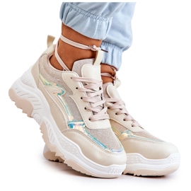 PG1 Női bézs Callisto fényes tornacipő