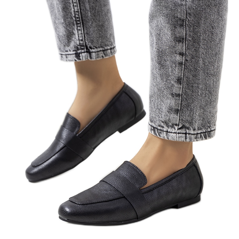 Fekete bőr női juhar cipő