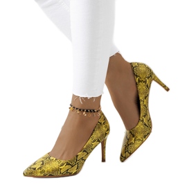 Sárga pumpák Nickle kígyó mintával fekete Sárga pumpák Nickle kígyó mintával fekete