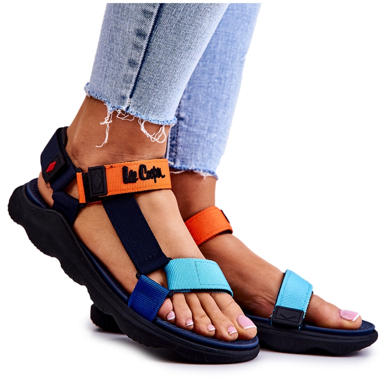 Női sportszandál Lee Cooper LCW-22-34-0953L Multicolor sötétkék kék narancssárga Női sportszandál Lee Cooper LCW-22-34-0953L Multicolor sötétkék kék narancssárga