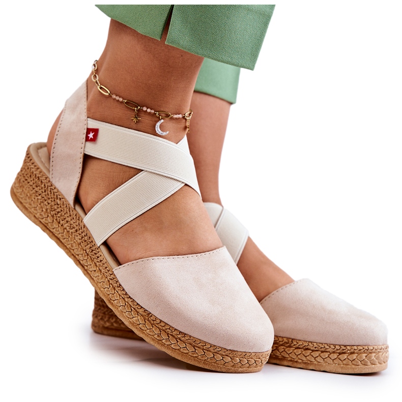 Női velúr Espadrilles Big Star JJ276038 bézs
