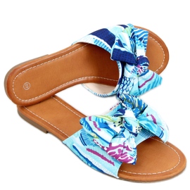 Lotos Blue virágmintás papucs kék sokszínű Lotos Blue virágmintás papucs kék sokszínű