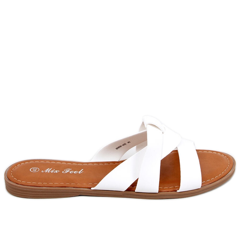 Női keresztpapucs Poppy White fehér