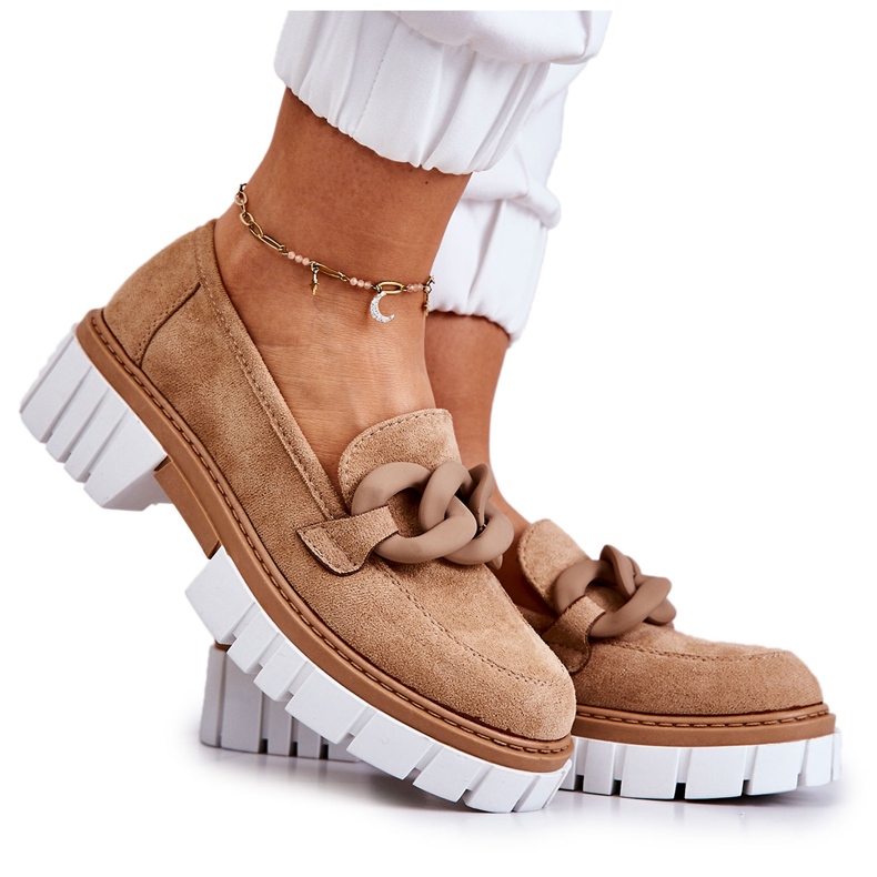 PS1 Velúr naplopók sötétbézs Talisa díszítéssel