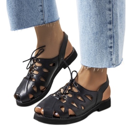 Fekete Vlis kötött szandál