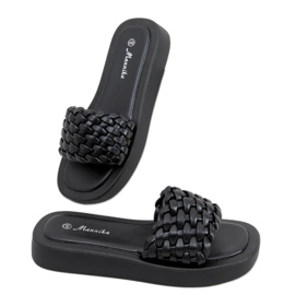 Magas sarkú szandál fonott Elida Black csíkokkal fekete Magas sarkú szandál fonott Elida Black csíkokkal fekete