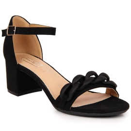 Fekete szandál egy oszlopon lánccal W Filippo