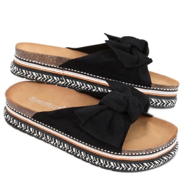 Flip-flop díszített Lane Black talpon fekete