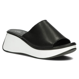 Bőr papucs Filippo DK3614 / 22 Bk fekete Bőr papucs Filippo DK3614 / 22 Bk fekete