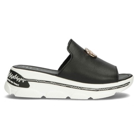 Bőr papucs Filippo DK3872 / 22 Bk fekete Bőr papucs Filippo DK3872 / 22 Bk fekete