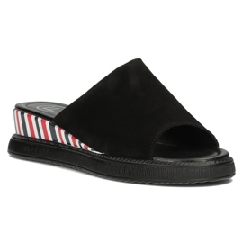 Bőr papucs Filippo DK3615 / 22 Bk fekete