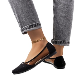 Fekete, félig átlátszó Malene balerinák Fekete, félig átlátszó Malene balerinák