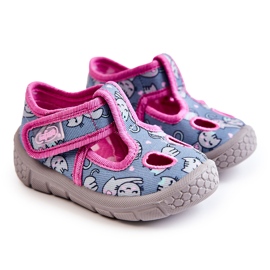 BEFADO S.A. Papucs Befado Cats 533P014 kék-rózsaszín