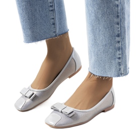 Rikke szürke fényes balerinák Rikke szürke fényes balerinák