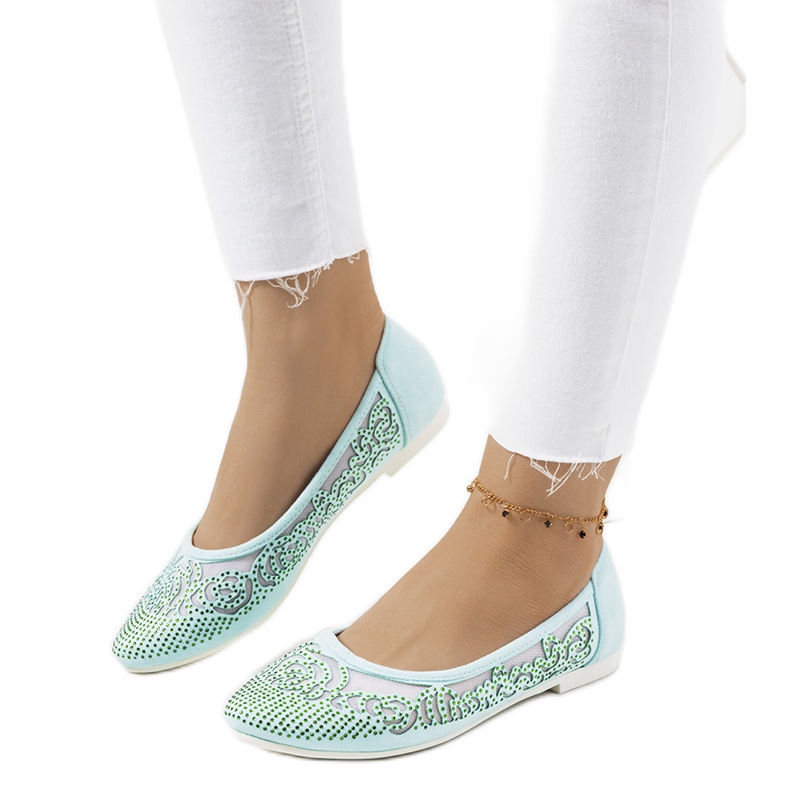 Zöld balerinák áttört Astrid díszekkel Zöld balerinák áttört Astrid díszekkel