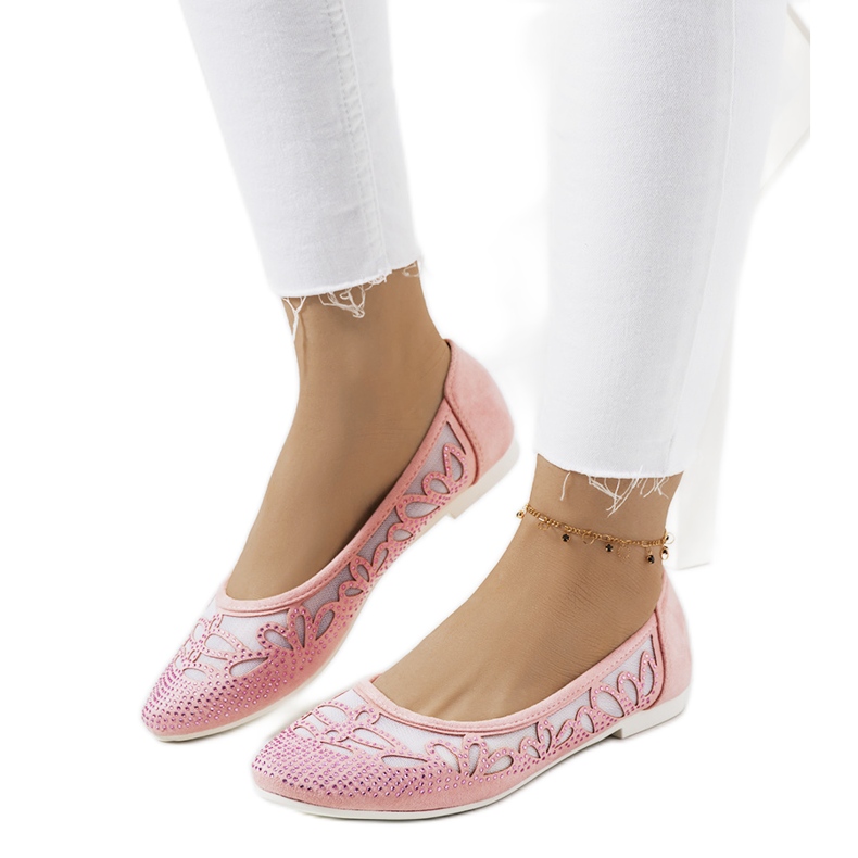 Rózsaszín balerinák áttört Charla díszítéssel