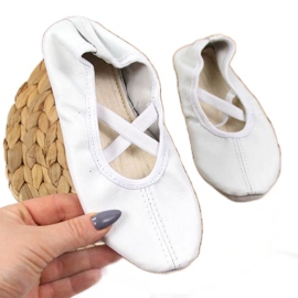 Bőr balettcipő gumiszalagon, fehér Nazo Bőr balettcipő gumiszalagon, fehér Nazo