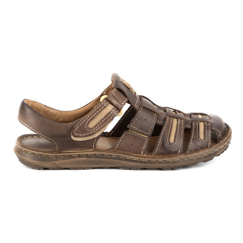 Olivier Nyári férfi bőr szandál 230MA sötétbarna