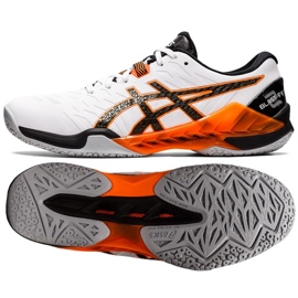 Asics Blast Ff 2 M 1071A044 103 kézilabda cipő fehér narancs fehér