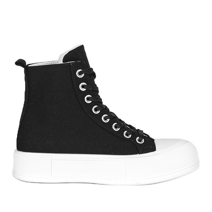 Fekete tornacipő magas Natasha talpon