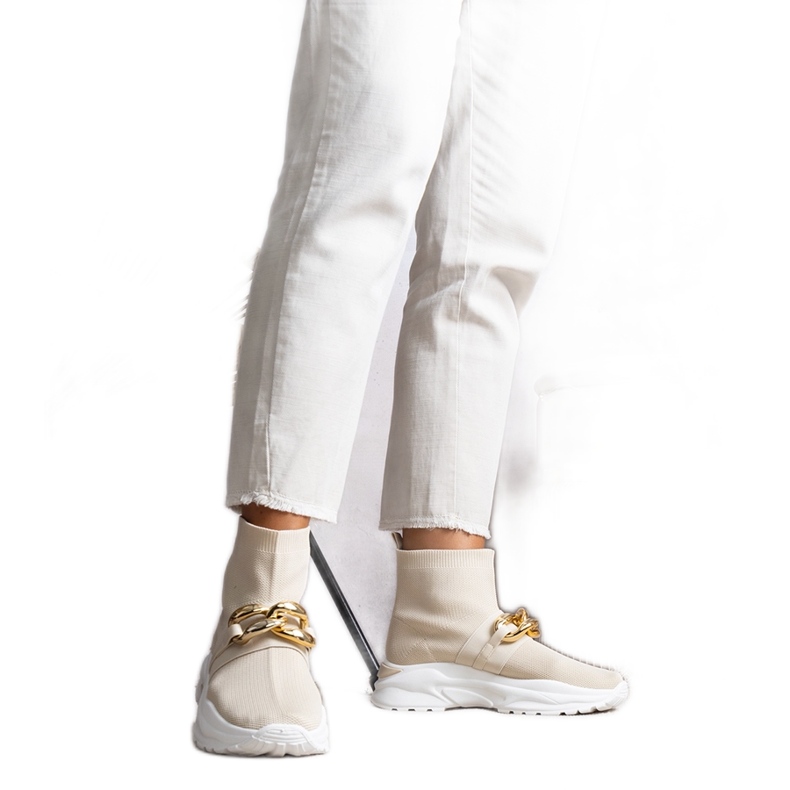 Bézs színű tornacipő Taryn lánccal