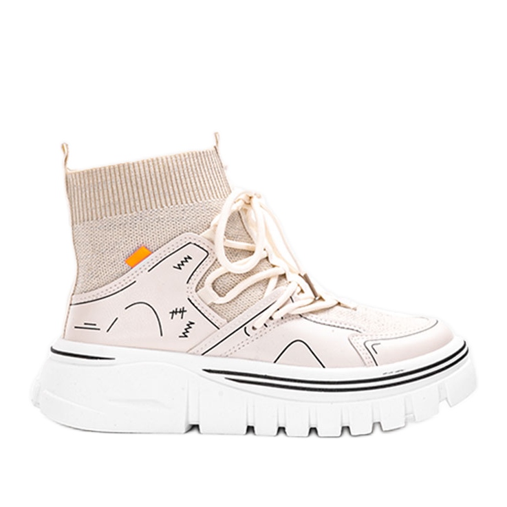 Bézs bokáig érő Toler tornacipő