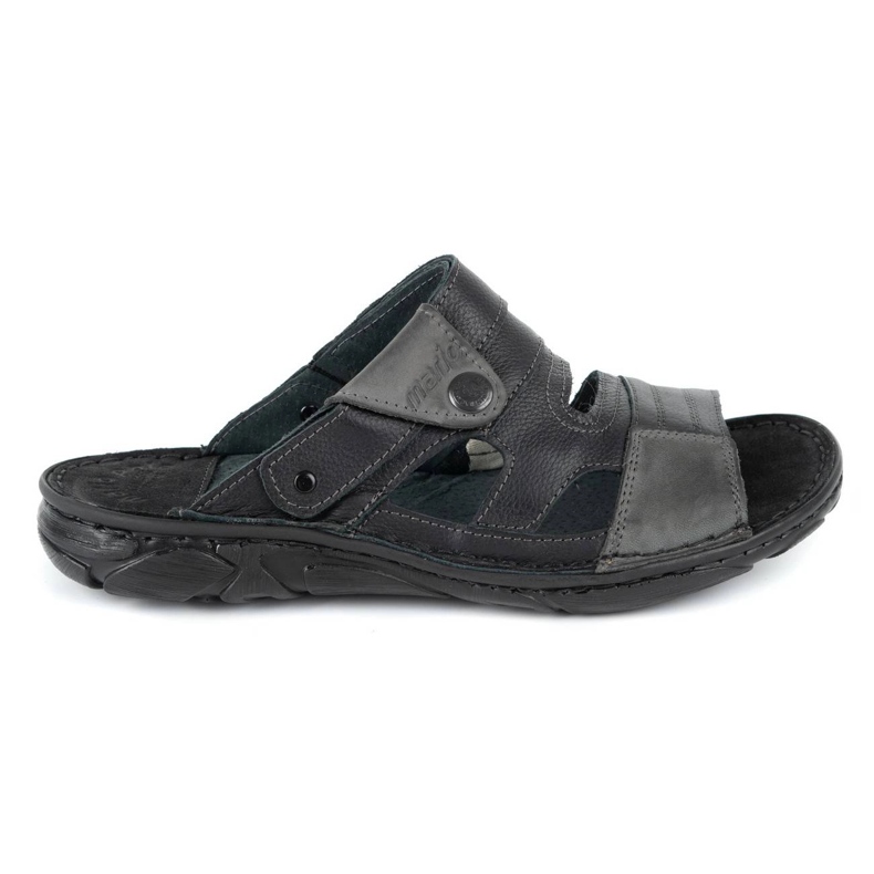 Olivier Férfi bőr papucs 460MP fekete