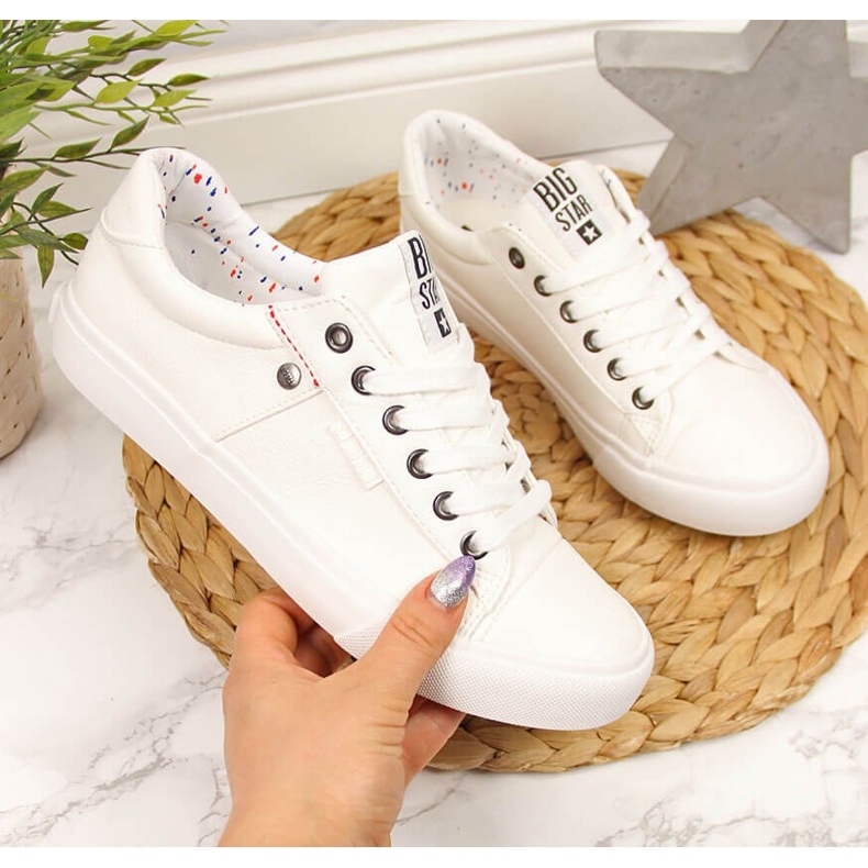 Alacsony felső eko bőr fehér Big Star GG274060