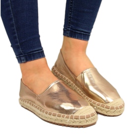 Női espadrillák eco bőrrel, arany Big Star HH274503 aranysárga