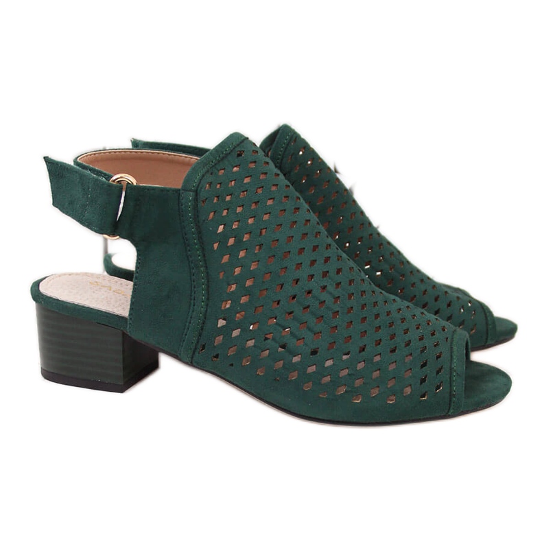 Green Sabatina áttört zöld női szandál