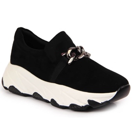 Női tornacipő lánctalpas fekete Potocki