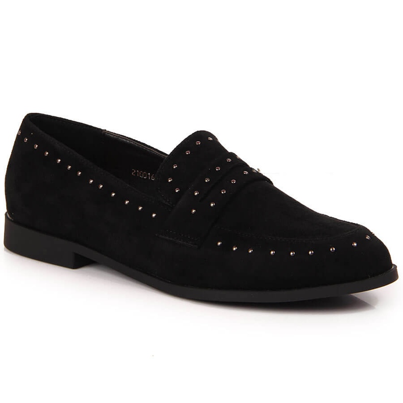 Női velúr cipő szegecsekkel fekete Laura La.Fi