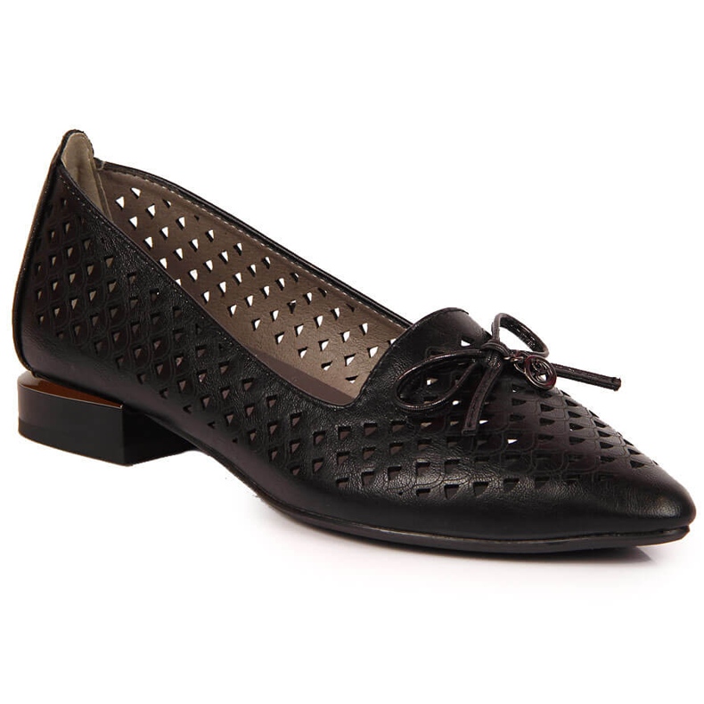 Női áttört, hegyes, fekete Jezzi cipő