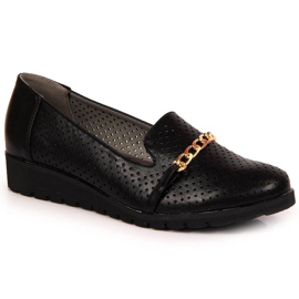 Női áttört cipő lánccal, fekete Jezzi Női áttört cipő lánccal, fekete Jezzi