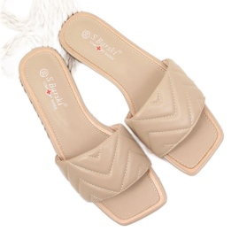 S.Barski Női bézs steppelt papucs S. Barski S.Barski Női bézs steppelt papucs S. Barski