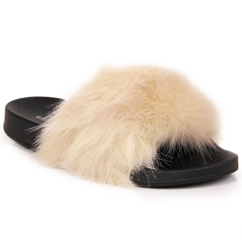 Női bézs Jezzi papucs bundával