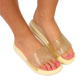 Atletico bézs színű, csillámos női medencepapucs Atletico bézs színű, csillámos női medencepapucs