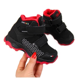 Fiú fekete tépőzáras vízálló hócsizma American Club